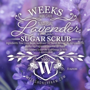 Exfoliating Lavender Sugar Scrub: 8 oz - Soaps - Only $9.99! Order now at Weeks Honey Farm