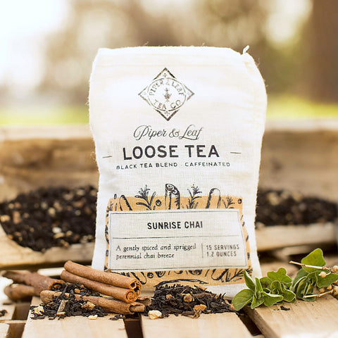 Sunrise Chai Muslin Bag of Loose Leaf Tea - 15 Servings | | Loose Tea from Piper and Leaf Tea Co.