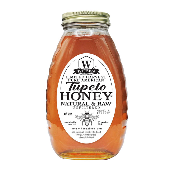 Weeks Pure Raw Tupelo Honey is a Georgia Delight: 16 oz - Honey - Only $23.99! Order now at Weeks Honey Farm