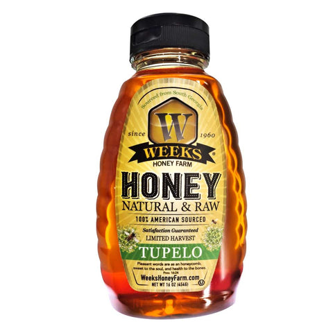 Weeks' Pure Raw Tupelo Honey, 16 oz - Authentic Georgia Specialty