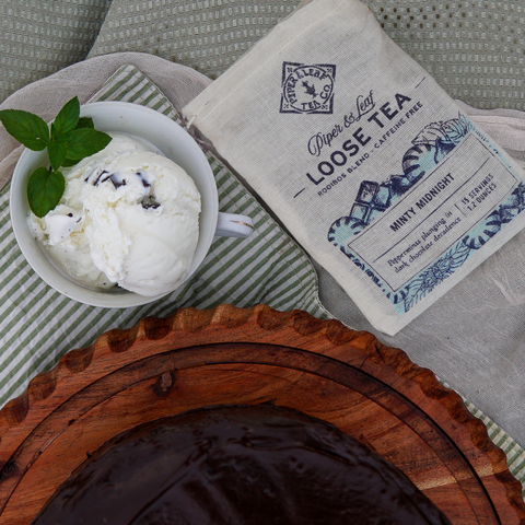 Minty Midnight Muslin Bag of Loose Leaf Tea - 15 Servings | | Loose Tea from Piper and Leaf Tea Co.
