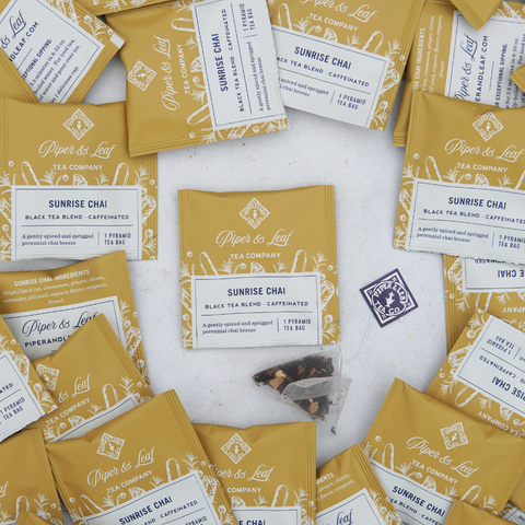 Sunrise Chai Case of Individually Wrapped Tea Bags- 50ct | | Tea Bags from Piper and Leaf Tea Co.