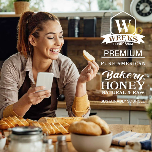 Weeks Premium Bakery Honey Makes Baked Goods Sweet!; (5 lb) 80 oz - Premium Honey from Weeks Honey Farm - Just $42.99! Shop now at Weeks Naturals | Weeks Honey Farm