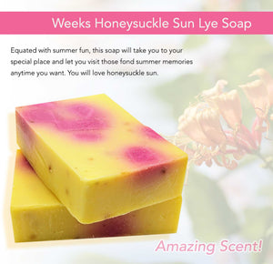Weeks Honeysuckle Sun Lye Soap; 4.8 oz - Premium Soaps from Weeks Naturals | Weeks Honey Farm - Just $4.99! Shop now at Weeks Naturals | Weeks Honey Farm