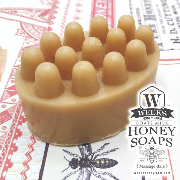 Honey Massage Bars; Weeks Hand Crafted Goats Milk Soaps - Premium Soaps from Weeks Naturals | Weeks Honey Farm - Just $5.99! Shop now at Weeks Naturals | Weeks Honey Farm