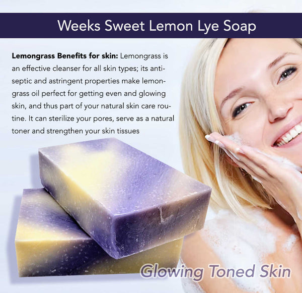 Weeks Sweet Lemon Grass Lye Soap; 4.8 oz