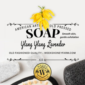 Weeks Ylang Ylang Lavender- Cold Pressed Soap; 4.5 oz - Soaps - Only $5.99! Order now at Weeks Honey Farm