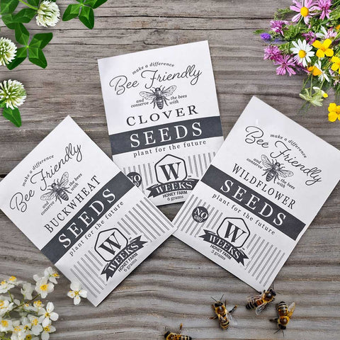 Bee Friendly Seed Collection Inspired by Our Honey Bees Favorite Flowers (3 Pack) - Gifts - Only $7.99! Order now at Weeks Honey Farm Fast shipping and excellent customer service.