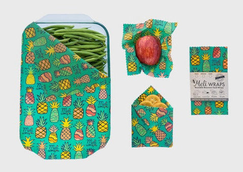 Beeswax Food Wrap - Pineapple Print | | beeswax Wraps from Meli Wraps