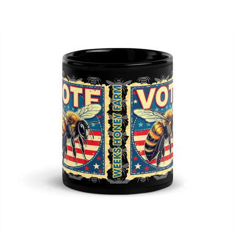 VOTE For the Bees! Weeks Black Glossy Mug Apparel & Accessories from Weeks Honey Farm http://www.WeeksHoneyFarm.com