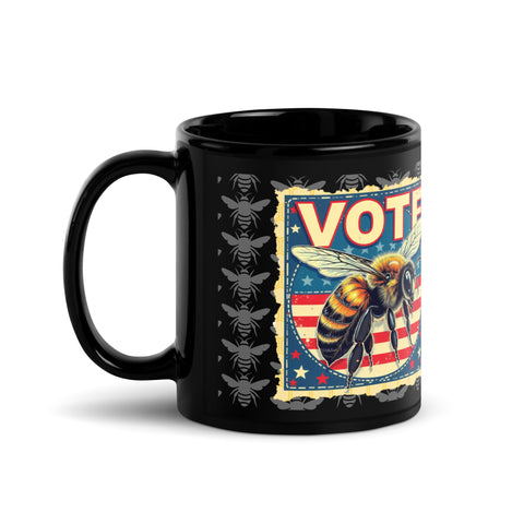 VOTE For the Bees! Weeks Black Glossy Mug Apparel & Accessories from Weeks Honey Farm http://www.WeeksHoneyFarm.com
