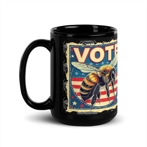 VOTE For the Bees! Weeks Black Glossy Mug Apparel & Accessories from Weeks Honey Farm http://www.WeeksHoneyFarm.com