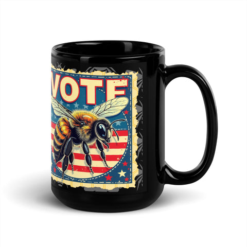 VOTE For the Bees! Weeks Black Glossy Mug Apparel & Accessories from Weeks Honey Farm http://www.WeeksHoneyFarm.com