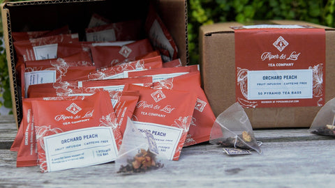 Orchard Peach Case of Individually Wrapped Tea Bags- 50ct | | Tea Bags from Piper and Leaf Tea Co.
