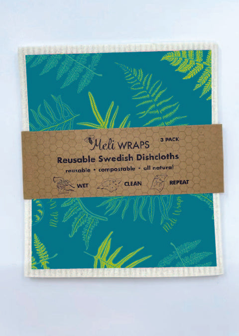 Fern Swedish Dish Cloth Set of 3 | | from Meli Wraps