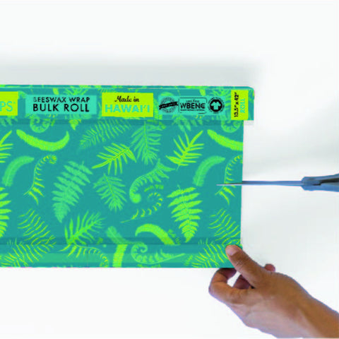 Beeswax Wrap Bulk Roll - Fern Print | | Beeswax Rolls from Meli Wraps