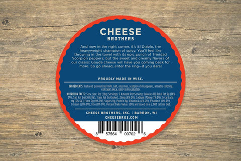 El Diablo - Scorpion Pepper Gouda from Wisconsin - House Cheese - Only $8.95! Order now at Weeks Honey Farm Fast shipping and excellent customer service.