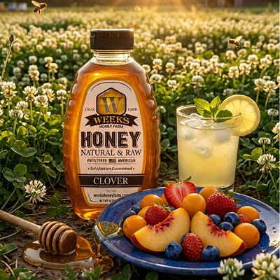 All-Natural Pure Raw Clover Honey - Sweet, Light, & Nutrient-Rich, No Additives, Sourced from American West Clover Fields