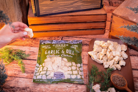 Garlic and Dill Cheese Curds *Ships Fresh Daily* from Wisconsin - Cheese - Only $8.95! Order now at Weeks Honey Farm Fast shipping and excellent customer service.