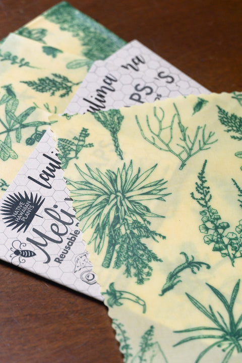 Laulima Native Plant Medium Wrap - beeswax Wraps - Only $14! Order now at Weeks Honey Farm Fast shipping and excellent customer service.
