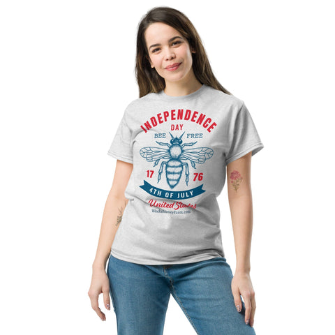 Bee Free Independence Day Shirt; Unisex shirt from Weeks Honey Farm, Inc. http://www.WeeksHoneyFarm.com