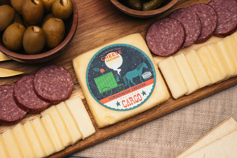 "Precious Cargo" Horseradish Cheddar from Wisconsin - House Cheese - Only $8.95! Order now at Weeks Honey Farm Fast shipping and excellent customer service.