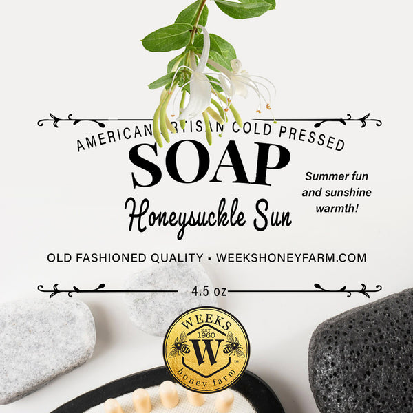 Weeks Honeysuckle Sun Lye Soap; 4.5 oz - Soaps - Only $5.99! Order now at Weeks Honey Farm