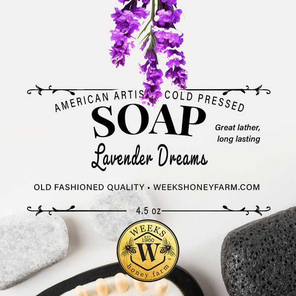 Weeks Lavender Dreams Lye Soap; 4.5 oz - Soaps - Only $5.99! Order now at Weeks Honey Farm