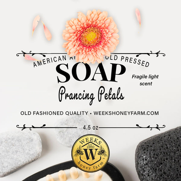 Weeks Prancing Petals Lye Soap; 4.5 oz - Soaps - Only $5.99! Order now at Weeks Honey Farm