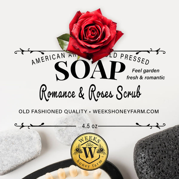 Weeks Romance & Roses- Cold Pressed Soap; 4.5 oz - Soaps - Only $5.99! Order now at Weeks Honey Farm