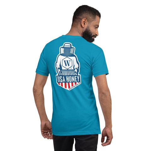 Weeks USA Honey Patriotic Unisex t-shirt  from Weeks Honey Farm, Inc. http://www.WeeksHoneyFarm.com
