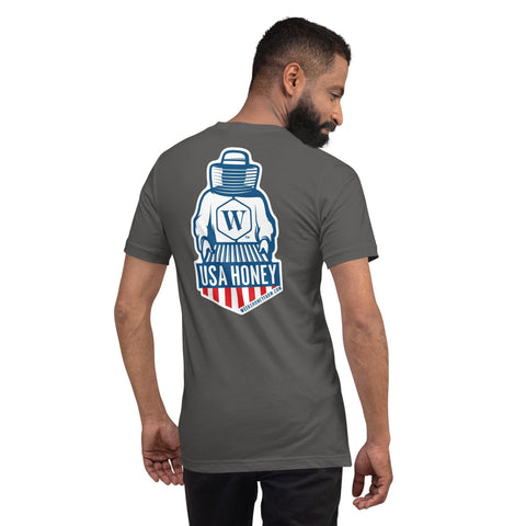 Weeks USA Honey Patriotic Unisex t-shirt  from Weeks Honey Farm, Inc. http://www.WeeksHoneyFarm.com