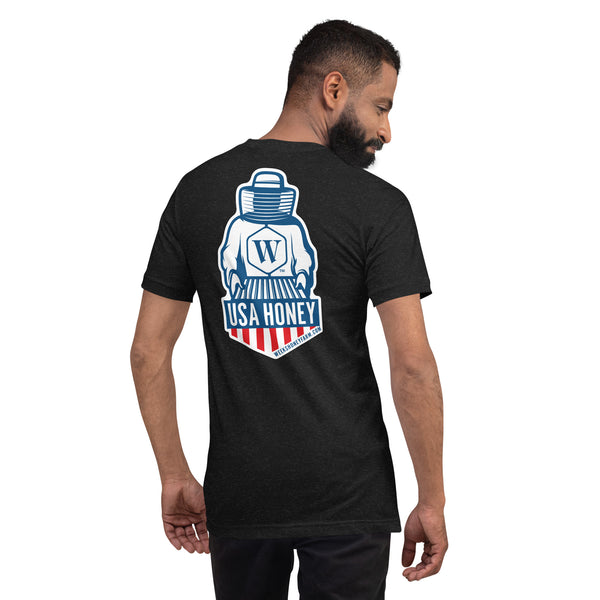 Weeks USA Honey Patriotic Unisex t-shirt - Premium  from Weeks Naturals | Weeks Honey Farm - Just $27.00! Shop now at Weeks Naturals | Weeks Honey Farm