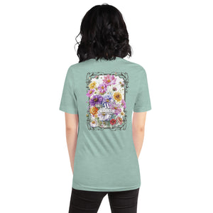 Womens Floral Wildflowers, 1960 Soft Fit T shirt | Heather Prism Dusty Blue | Apparel & Accessories from Weeks Honey Farm