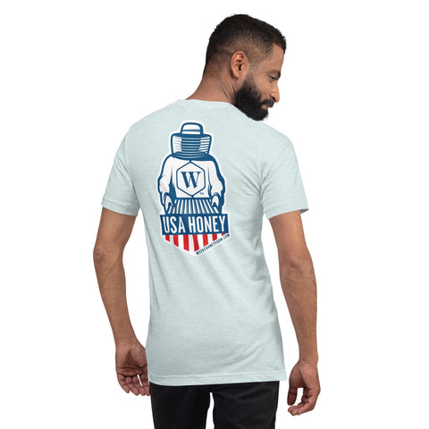 Weeks USA Honey Patriotic Unisex t-shirt  from Weeks Honey Farm, Inc. http://www.WeeksHoneyFarm.com
