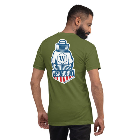 Weeks USA Honey Patriotic Unisex t-shirt  from Weeks Honey Farm, Inc. http://www.WeeksHoneyFarm.com