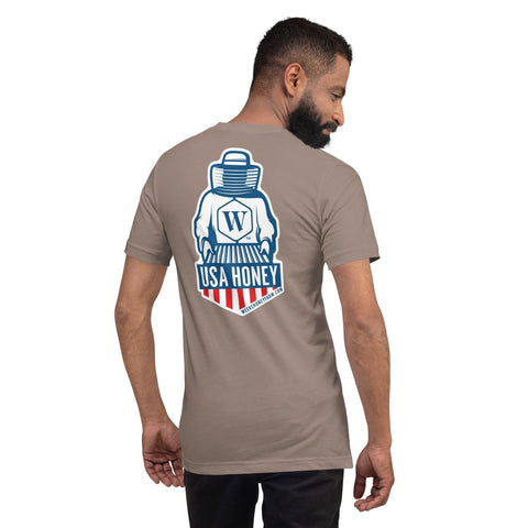 Weeks USA Honey Patriotic Unisex t-shirt  from Weeks Honey Farm, Inc. http://www.WeeksHoneyFarm.com