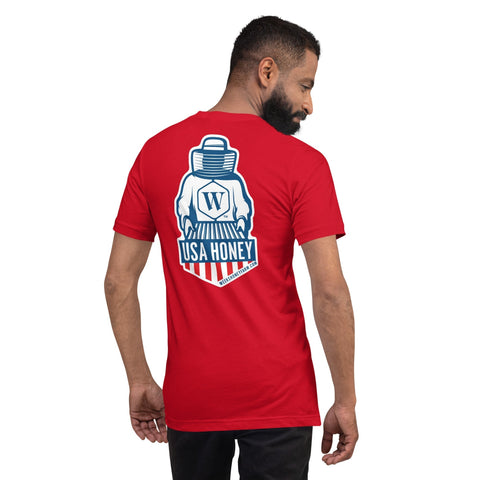 Weeks USA Honey Patriotic Unisex t-shirt  from Weeks Honey Farm, Inc. http://www.WeeksHoneyFarm.com
