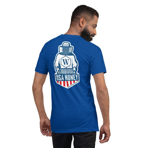 Weeks USA Honey Patriotic Unisex t-shirt  from Weeks Honey Farm, Inc. http://www.WeeksHoneyFarm.com