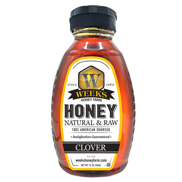 Our Best All-Natural Pure Raw Clover Honey - Premium Honey from Weeks Honey Farm, Inc. - Just $7.99! Shop now at Weeks Naturals | Weeks Honey Farm