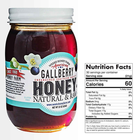 Weeks Raw Southern Gallberry Honey; Endangered Honey from Weeks Honey Farm, Inc. http://www.WeeksHoneyFarm.com
