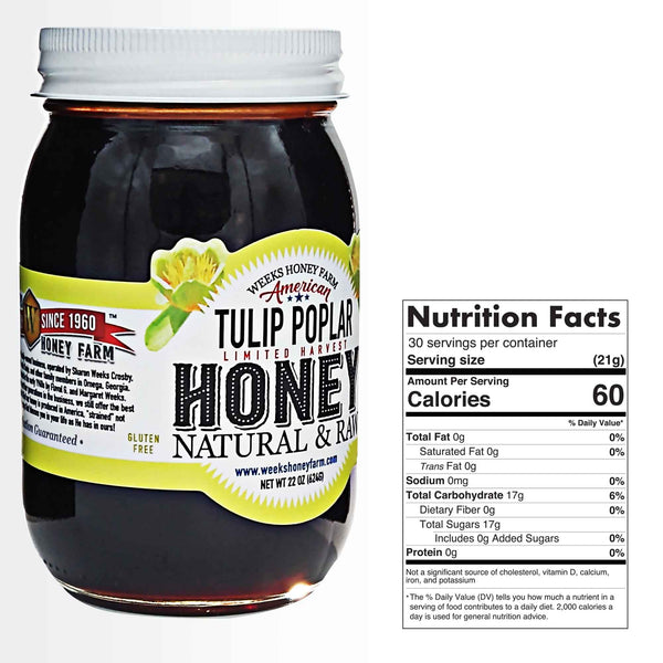 Our Best Naturally Dark Raw Tulip Poplar Honey - Premium Honey from Weeks Honey Farm - Just $21.99! Shop now at Weeks Naturals | Weeks Honey Farm
