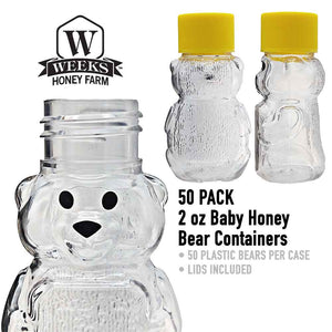 2 oz Bears with Lids (50 pack) - Container - Only $35.99! Order now at Weeks Honey Farm