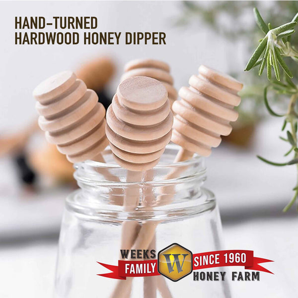 Vintage All-Natural Wooden Honey Dipper; 6.5 inch - Honey - Only $1.75! Order now at Weeks Honey Farm