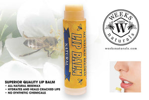 Weeks All Natural Beeswax Lip Balm - Premium Lip Balm from Weeks Honey Farm - Just $2.49! Shop now at Weeks Naturals | Weeks Honey Farm