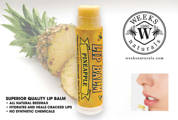 Pineapple/Coconut All Natural Beeswax Lip Balm; 24 Count Dispenser - Lip Balm - Only $45.99! Order now at Weeks Honey Farm