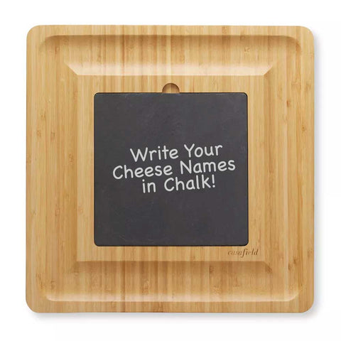 CasaField Bamboo Cheese Cutting Board with Removable Slate Cheese Plate, Stainless Steel Knives, and Slide-Out Snack Trays Cheese Board from Weeks Honey Farm, Inc. http://www.WeeksHoneyFarm.com