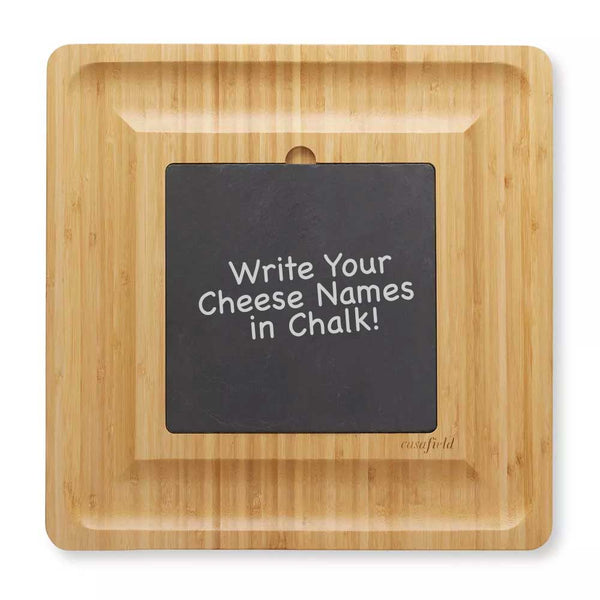 CasaField Bamboo Cheese Cutting Board with Removable Slate Cheese Plate, Stainless Steel Knives, and Slide-Out Snack Trays - Premium Cheese Board from Weeks Naturals - Just $35.99! Shop now at Weeks Naturals | Weeks Honey Farm