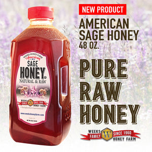 Weeks Honey Farm; American Sage Honey; 48 Ounce - Weeks Honey Farm, Inc.