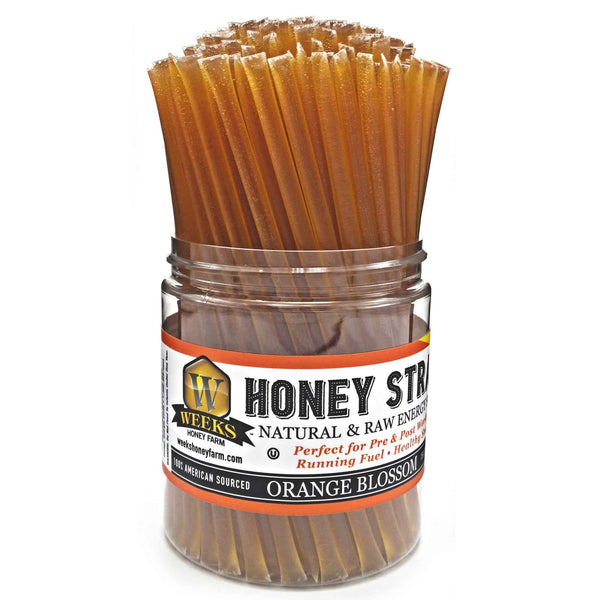 150 count straws of Orange Blossom Honey from Weeks Honey Farm. This super-sweet honey is perfect as a table honey or used in recipes, or workouts as a Superfood. Orange Blossom honey has qualities that are desired by chefs, hot tea drinkers, athletes, and craft brewers.  All-natural raw honey has all the associated health benefits great American honey is known for. Harvested from Florida and California Georgia, USA. No additives or fillers.